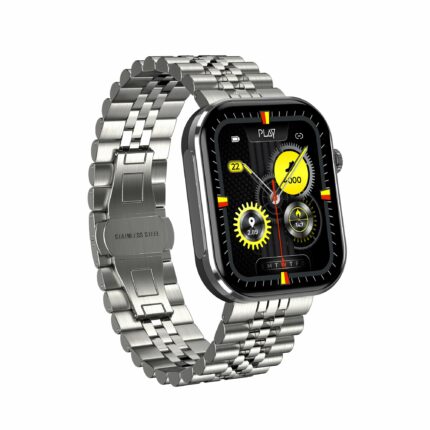 World Of PLAY, PLAYFIT DIAL4S Smart Watch, Premium Stainless Steel Strap, 2.01'' Advanced All-View IPS Display, Narrow Bezel Design, Rotary Crown, Bluetooth Calling, IP67 Water Resistant