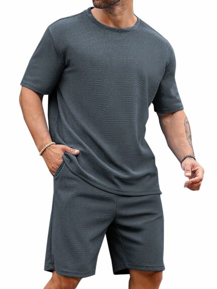 Vogaan Men's T-Shirt and Shorts Set | Top & Shorts Night Suits Set | Night Wear for Men