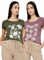 Max Women Graphic Printed T-Shirt - Pack of 2