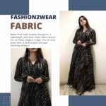 Fashion2wear Women's Georgette Long Sleeve Round Neck All Over Print Maxi Length Anarkali Stitched Gown for Girls. - Image 4