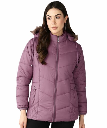 ELLIPSE Nylon Full Sleeves Regular Fit Fashionable & Stylish Winter Jakcet With Hoodie For Women's