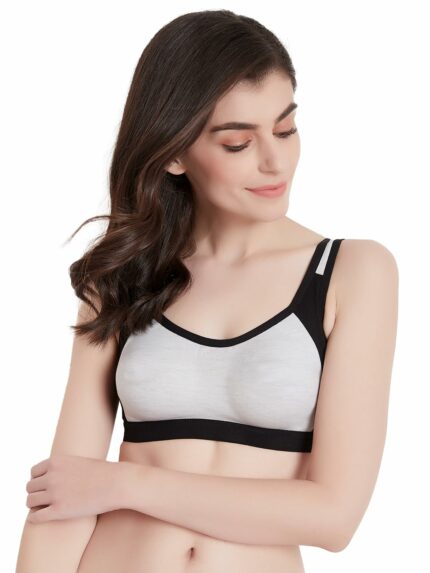 Clovia Women's Cotton Medium Impact Non-Padded Full Cup Sports Bra