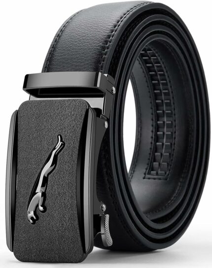 Contacts Genuine Leather Premium Belt for Men - Stylish & Durable with Easier Adjustable Autolock Buckle - Micro Adjustable Premium Belt Fit Everywhere |Formal & Casual | Gift Box