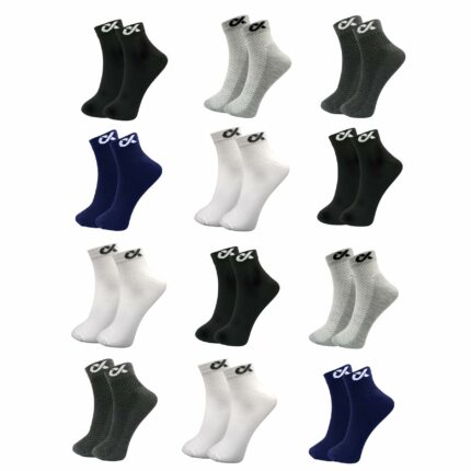 XJARVIS? CUBA/LYON 12 Pairs Sports Ankle Cotton Socks Men & Women for Unisex Multicolor Socks Ideal for Gym, Running & Casual Wear, Pack of 12, Free Size