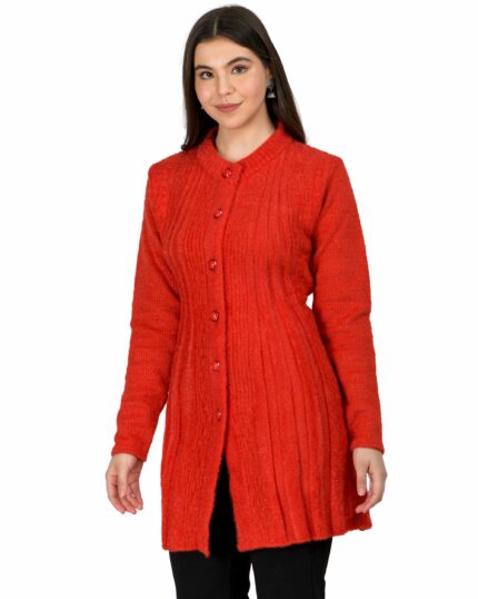 Lady Willington Women Woolen Round Neck Self Design Long Cardigan Shrug Heavy Rainbow Cardigan Winter Wear Pure Wool Cardigans for Women Long Cotty Fully Warm Cardigans Free Sizes