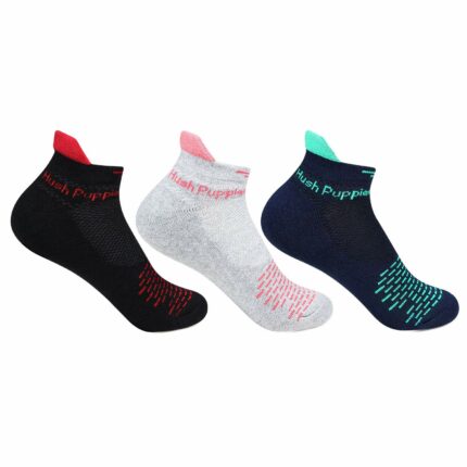 Hush Puppies Women's Cotton Ankle Length Socks (Brohpg-08-Po3_Multicolor_Free Size)