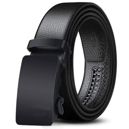 ZORO Men's Vegan Leather Premium Belt for Men - Stylish & Durable, Formal/Casual,Autolock,Black | Fit on up to 38 Inches Waist size