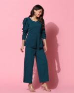 GRECIILOOKS Spandex Ethnic Wear Co Ord Set for Women | Co Ord Set for Women Stylish | Festive Co Ord Set for Women | Travel Co Ord Set for Women | Full Sleeve Women Co-Ord Set - Image 3