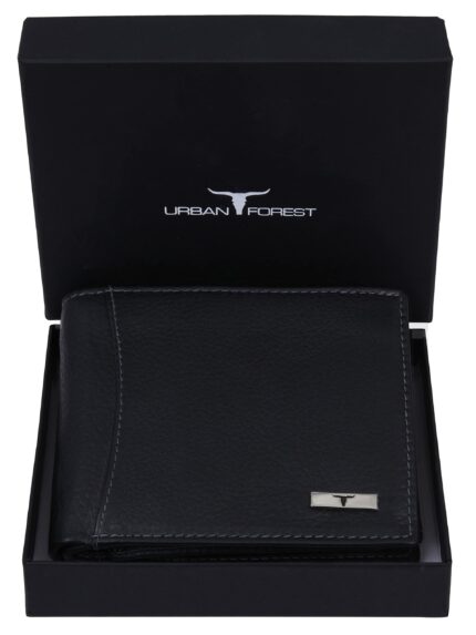 URBAN FOREST Oliver Black Leather Wallet for Men - Stylish & Durable, 6 Card Slot