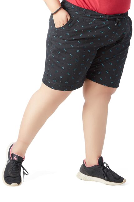 CUPID Women Printed Cotton Comfortable Barmuda/Shorts for Sports, Yoga, Daily Use Gym, Night Wear, Casual Wear for Ladies, 2XL to 5XL