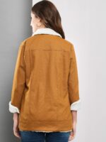 FUNDAY FASHION Women Cotton Blend Full Sleeve Solid Long Knee Length Jacket - Image 2