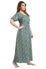 Fabme Women's Cotton Printed Floor Length Nightwear Nighty - Image 4