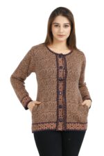 aarbee Round Neck Woollen Cardigan for Women
