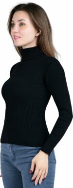 YOUTHQUAKE Womens Winter Season Highneck Full Sleeves/Sweater Pullover/Womens Turtle Neck/Highneck T-Shirt - Image 3