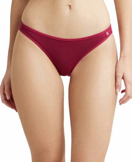 Jockey SS02 Women's Super Combed Cotton Elastane Stretch Low Waist Bikini with Concealed Waistband and Stay Fresh Treatment