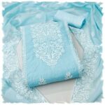 SNISHET Women's Heavy Cotton Embroidery Panel Work Unstitched Salwar Suit Dress Material With Cotton Work Dupatta (Free Size_Multi Color)