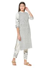 Pistaa's women Cotton Striped Straight salwar Suit Set - Image 5
