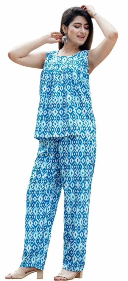 Women Rayon Printed Top & Pyjama Set
