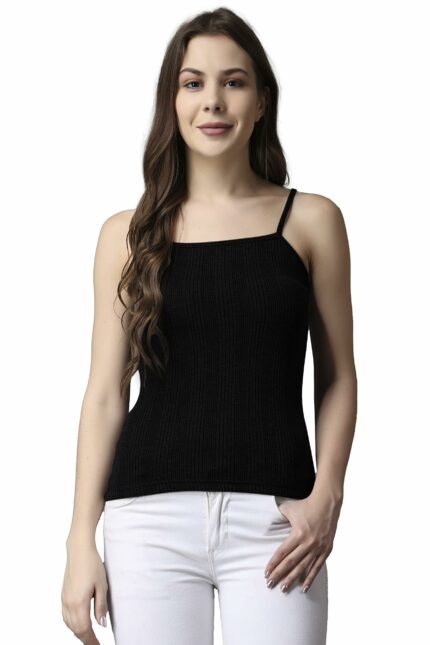 FF Thermal Warmer Spaghetti Top for Women Ultra Soft Sleeveless Scoop Neck Winter Inner Wear Top Johns Underwear (Pack - 1)