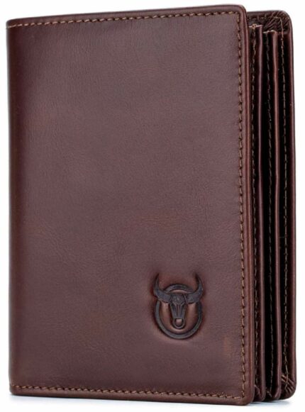 Contacts Men's Genuine Leather Wallet | RFID Blocking Wallet for Men - Stylish & Durable| 14 Card Slots, 1 ID Window | Large Capacity Can Hold 50 Currency Notes (Brown)