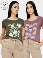 Max Women Graphic Printed T-Shirt - Pack of 2 - Image 2