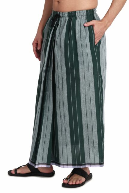 Gowri Tex Elastic Premium Cotton Lungi With Dual Packet Pack Of 1
