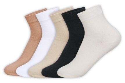 Supersox Ankle Socks for Women Made With Premium Cotton. Solid Design, Anti Odour & Anti Bacterial, Ideal for Daily Casual Wear/Gym/Office - Pack of 5, Free Size