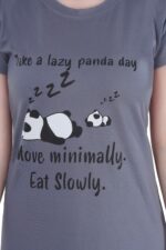 XOYA Printed Knee Length Nighty for Women/Cotton Nighty - Black - Image 5