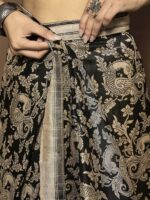 AKHILAM Women's Bhagalpuri Silk Geometric Printed Ready To Wear one Minute Saree With Unstitched Blouse Piece - Image 5