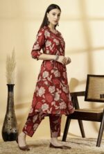 Pistaa's Women Pure Cotton Floral Printed Salwar Suit Set - Image 4