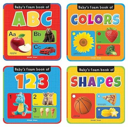 Gift Set of Foam Books: Foam Books For Babies (ABC Alphabet, 123 Numbers, Colors, Shapes)