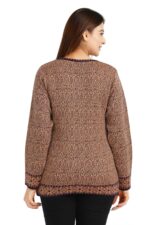 aarbee Round Neck Woollen Cardigan for Women - Image 3
