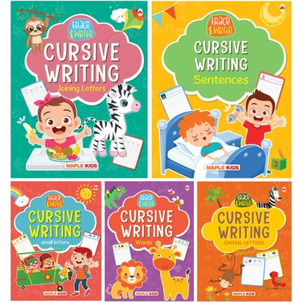 Cursive Writing Books (Set of 5 Books) (Handwriting Practice Books) - Small Letters, Capital Letters, Joining Letters, Sentences, Words for Age 3-7: ... Letters, Joing Letters, Sentences, Words [Paperback] Maple Press