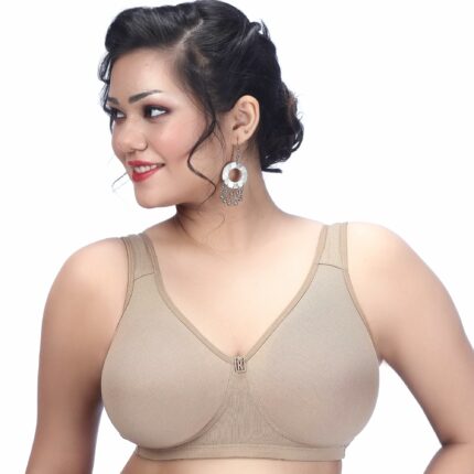 TRYLO Riza Comfortfit Non-Padded Non-Wired Molded Full Coverage Bra Available Colour in Black/Coral/Megenta/Nude/Rasberry/Ruby/Skin/Teel/White Size in 32 to 42 Cups in B/C/D/E/F