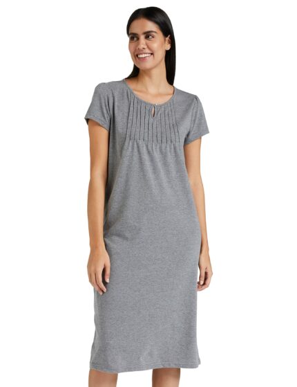 Amazon Brand - Symbol Women's Cotton Calf Length Regular Fit Nighty