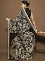 AKHILAM Women's Bhagalpuri Silk Geometric Printed Ready To Wear one Minute Saree With Unstitched Blouse Piece - Image 2