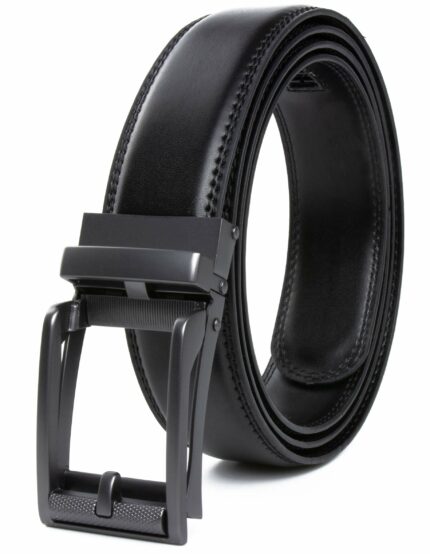 Contacts Genuine Leather Premium Belt for Men - Stylish & Durable with Easier Adjustable Autolock Buckle - Micro Adjustable Premium Belt Fit Everywhere |Formal & Casual | Elegant Gift Box