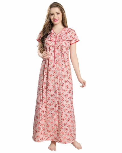 AV2 Women Printed Cotton Nightwear Nighty Maxi 7118