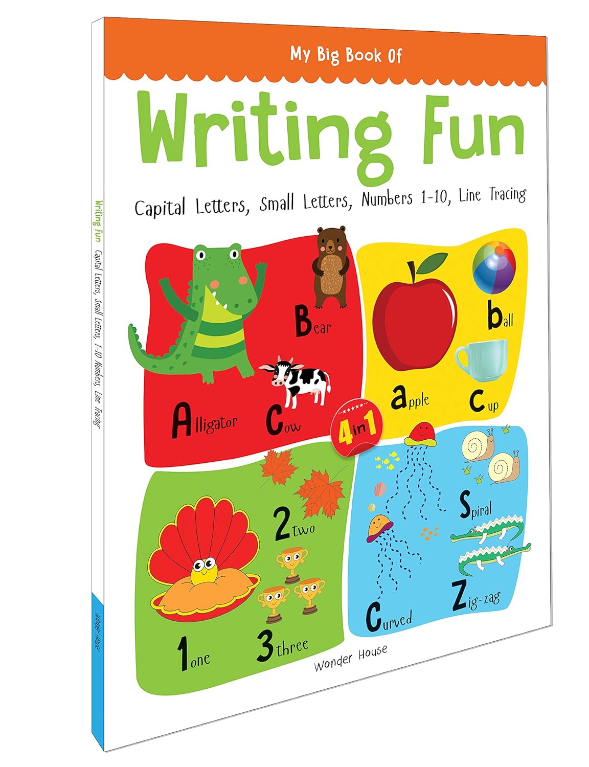 81lUiIgFaLL._SL1500_.jpg My Big Book of Writing Fun : Write And Practice Capital Letters, Small Letters, Numbers 1 To 10 And - Image 1
