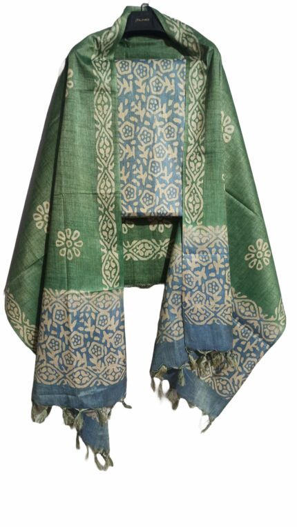 HAIDER ALI AND SONS Women's Cotton Silk Batik Print Unstitched Salwar Suit Dress Material with Duputta