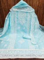 SNISHET Women's Heavy Cotton Embroidery Panel Work Unstitched Salwar Suit Dress Material With Cotton Work Dupatta (Free Size_Multi Color) - Image 2