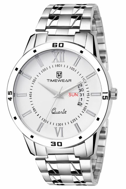 TIMEWEAR Analog Day Date Functioning Stainless Steel Chain Watch for Men - Stylish & Durable