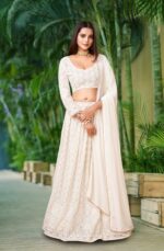 TRENDMALLS Women's Georgette Embroidery Lehenga Choli with Dupatta I Navratri Stylish Lehenga Choli for women