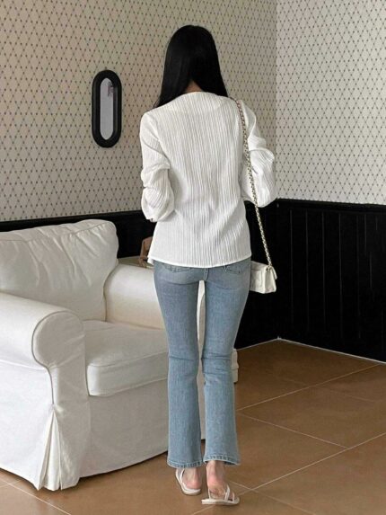 Leriya Fashion Solid Regular Fit Jeans Korean Trendy Western Tops for Women Stylish