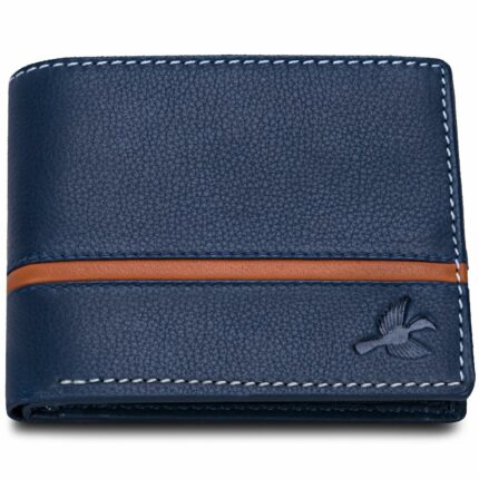 HORNBULL Denial Navy Leather Wallet for Men - Stylish & Durable | Leather Mens Wallet with RFID Blocking | Wallets Men Genuine Leather