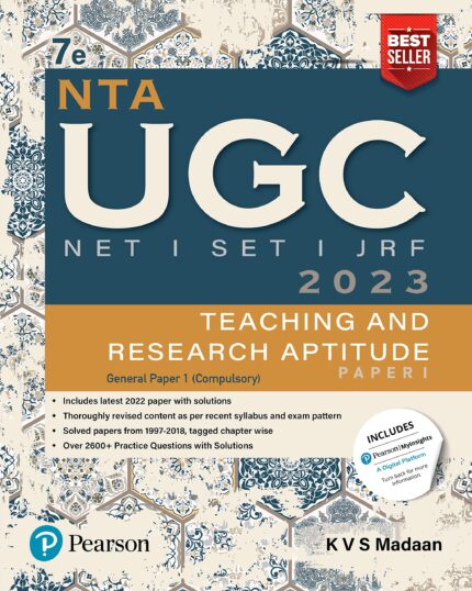 NTA UGC NET /SET/JRF Paper 1, Teaching and Research Aptitude ? 2023, Includes latest 2022 paper and 2600+ Practice Questions with Solutions | Includes NEP - 2020| 7th Edition - By Pearson?
