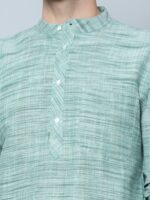 LATEST CHIKAN Men's Cotton Regular Textured Long Kurta Full Sleeves - Casual Ethnic Wear - Image 5