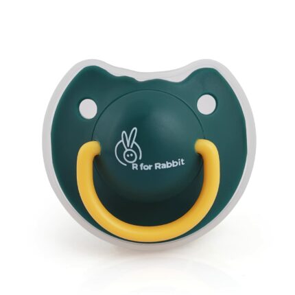 R for Rabbit Baby Tusky Pacifier Ultra Light Soft Silicone Nipple, Orthodontic Design, BPA-Free for Kids of 6 Months +|Large|Green