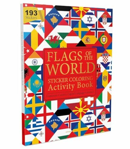 Flags of the World - Sticker Coloring Activity Book For Children : Continent, Country, Capital, Language and Currency [Paperback] [2020] Wonder House Books
