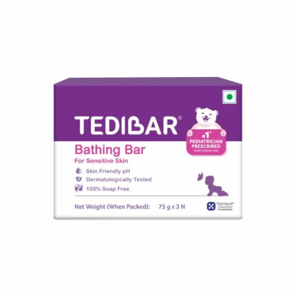 Tedibar Baby Bathing Bar | For Baby?s Sensitive Skin | Gentle Cleansing, Skin-friendly, pH 5.5, 75gm, Pack of 3